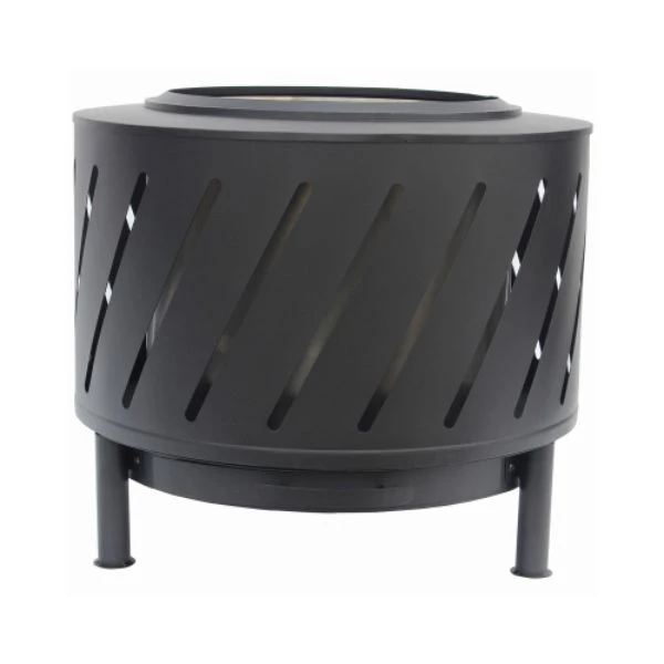 24 Inch Round Smokeless Fire Pit In Black With High Temperature Finish
