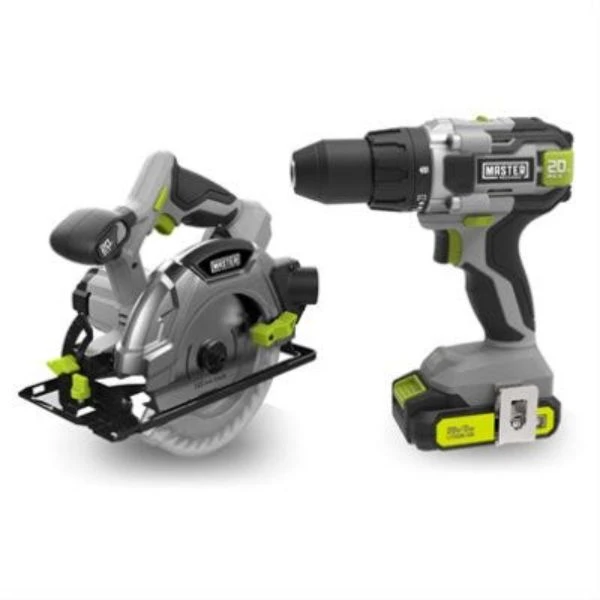 20-Volt Cordless 2-Tool Combo Kit, 1/2 In. Drill + 6-1/2 In. Circular Saw, (2) Batteries