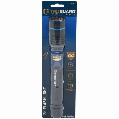 2000 Lumen Rechargeable Tactical Flashlight With Zoom Focus
