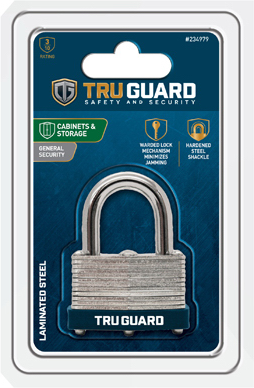 Keyed Padlock, Warded Steel, 1.75-inch With Hardened Steel Shackle