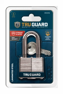 Keyed Padlock, Long-shackle, Laminated, 1.5-inch Model 1803dlftg