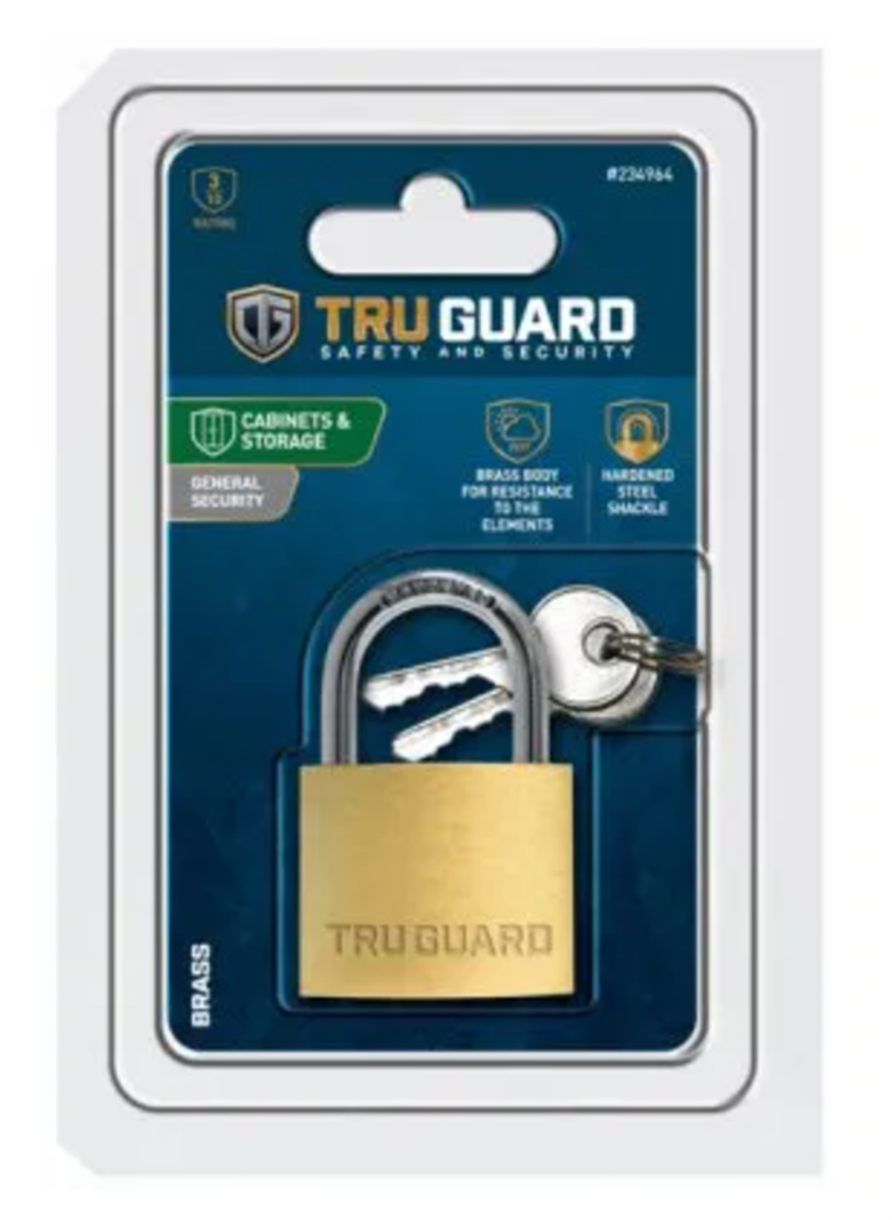 Keyed Padlock, Solid Brass, 1-9/16-inch, Model 1940dtg