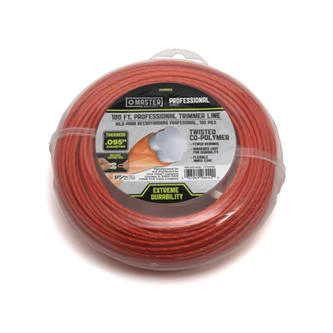 String Grass Trimmer Line, Red, .095 In. Dia. X 100 Ft. Twist Copolymer