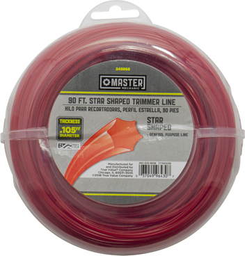 String Grass Trimmer Line, White, 6-point, .105 In. Dia. X 90 Ft.