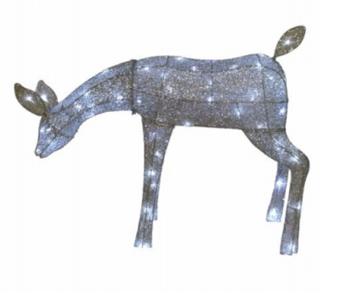 36-inch Silver Mesh Fabric Feeding Deer Christmas Decoration With 50 Led Lights