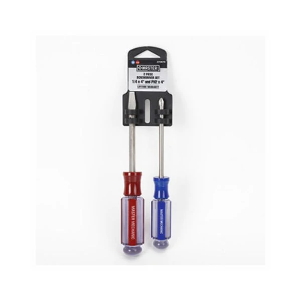 2 Piece Acetate Handle Screwdriver Set with Phillips and Slotted Tips