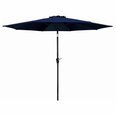 9 Ft. Navy Blue Patio Market Umbrella With Crank Open/tilt Steel Pole