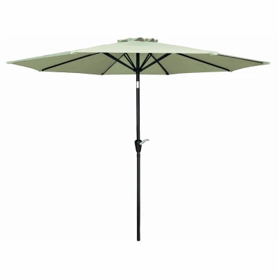 9 Ft. Seafoam Green Patio Market Umbrella With Crank Open/tilt And Steel Pole