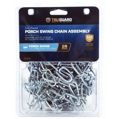 Porch Swing Chain Assembly With Hooks, 500 Lb Weight Limit