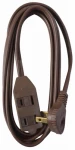 11-ft. Extension Cord, 16/2 Spt-2 Low Profile Polarized Plug, Brown