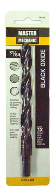 31/64 X 5-7/8-inch High Speed Steel Black Oxide Drill Bit