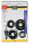 Five Piece Carbon Steel Hole Saw Set for Drilling Various Hole Sizes