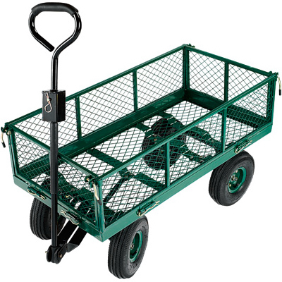 4-wheel Steel Frame Garden Cart With Removable Sidewalls, 700-lb Capacity