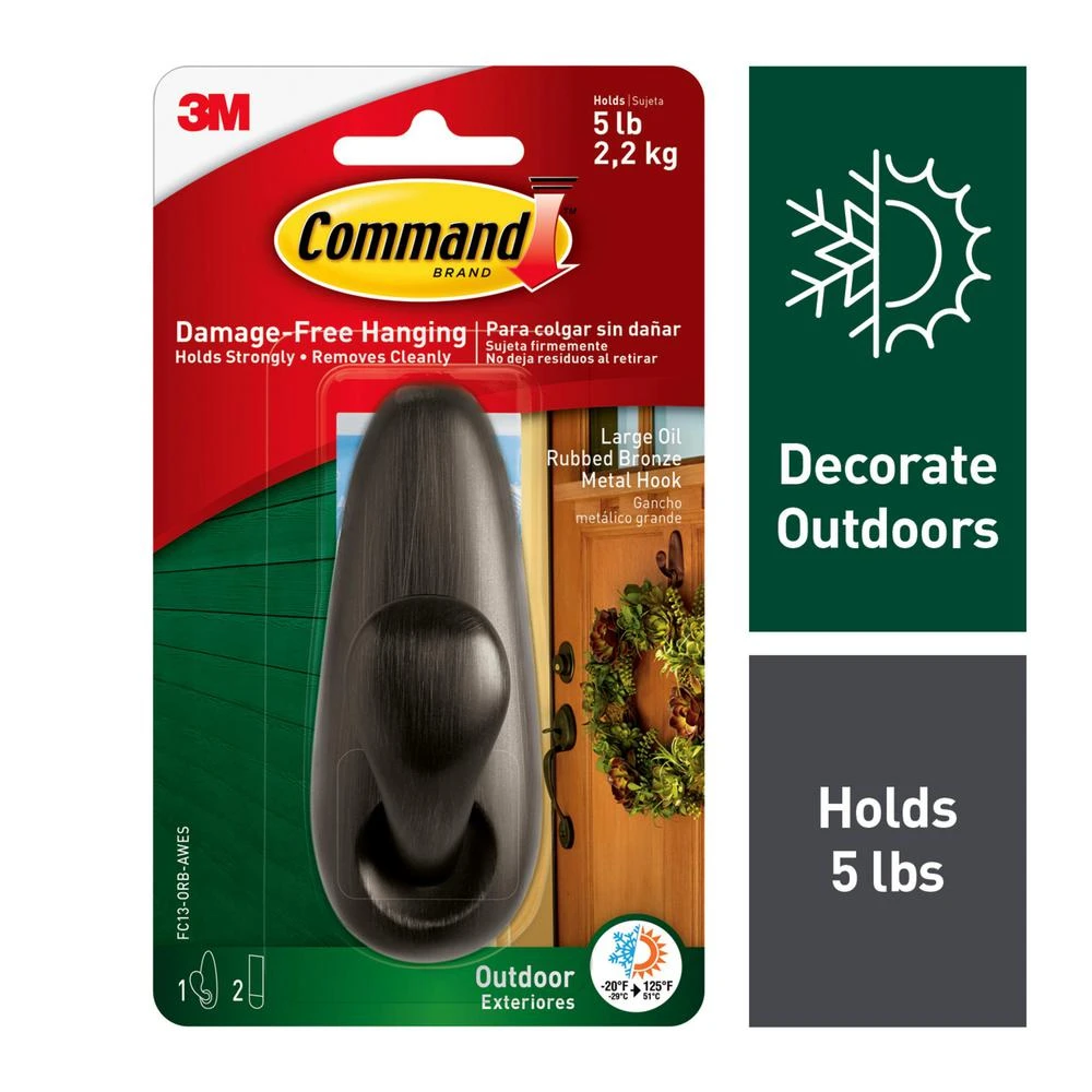 Large Oil-rubbed Bronze Metal Classic Hooks With Foam Strips - Model Fc13-orb-awes