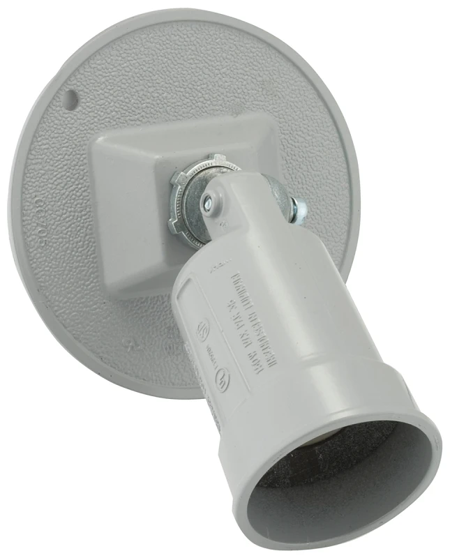 150w Aluminum Round Weatherproof Outdoor Lampholder With Cover, Model 5624-5