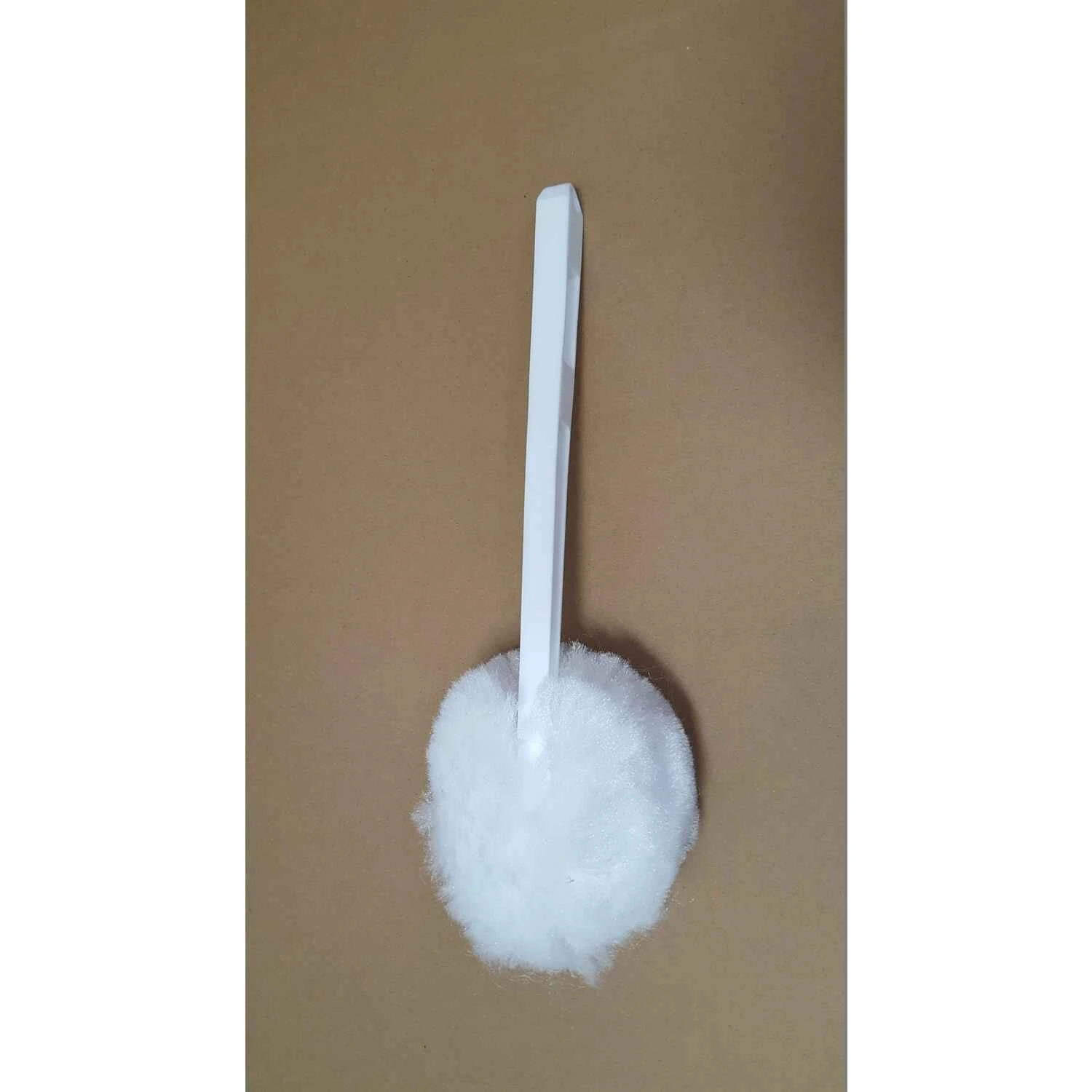 Toilet Bowl Swab Brush With Acrylic Yarn Puff And Molded Angled Handle