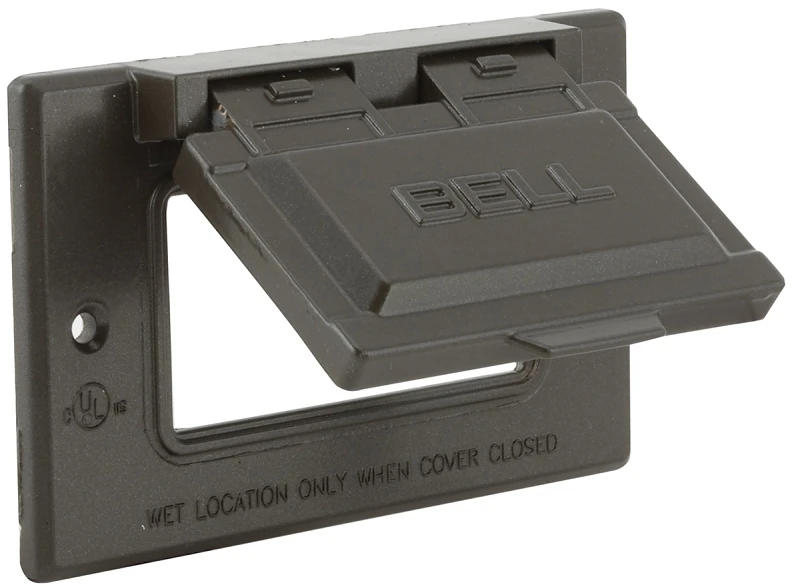 Single Gang Horizontal Gfci Aluminum Bronze Weatherproof Outdoor Electrical Cover