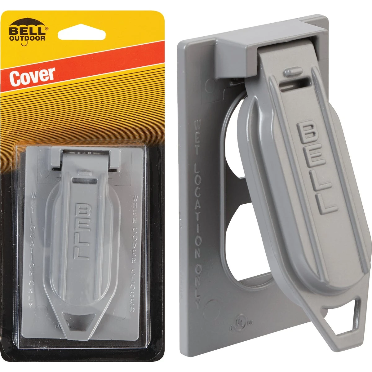 Vertical Duplex Receptacle Aluminum Gray Weatherproof Outdoor Outlet Cover