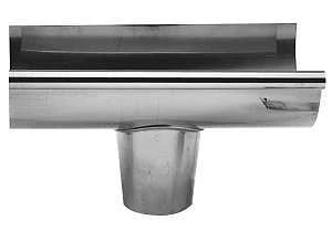 Galvanized Gutter End With Drop Outlet For 5-inch Half Round Gutter - Model De2653