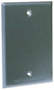 1-gang Rectangular Aluminum Gray Blank Weatherproof Outdoor Box Cover - Model 5173-5