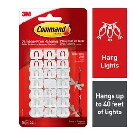 Command Clear Decorating Clips, 20 Clips, 24 Strips