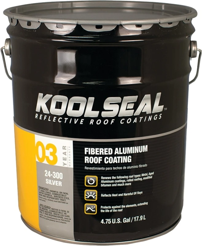 Fibered Aluminum Roof Coating, 4.75 Gallons - Durable Uv Protection
