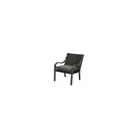 Canmore Patio Dining Chair With Woven Espresso Back And Graphite Seat Cushion