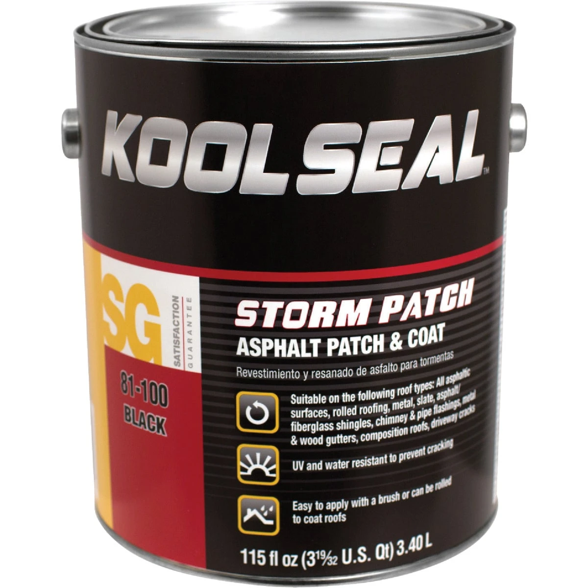 Storm Patch Roof Patch and Coat, Asphalt Black, 1 Gallon