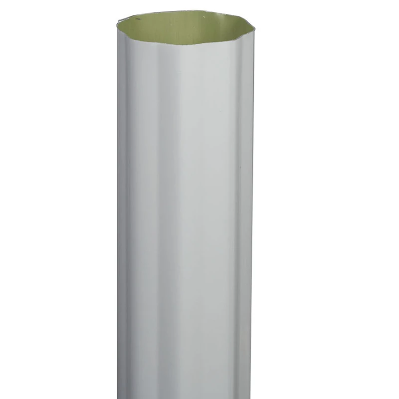 4-inch X 10-foot White Aluminum Corrugated Round Gutter Downspout
