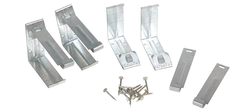Gutter Fascia Bracket With Nails, Mill Finish Galvanized Steel, 5 In., 4-Pk.