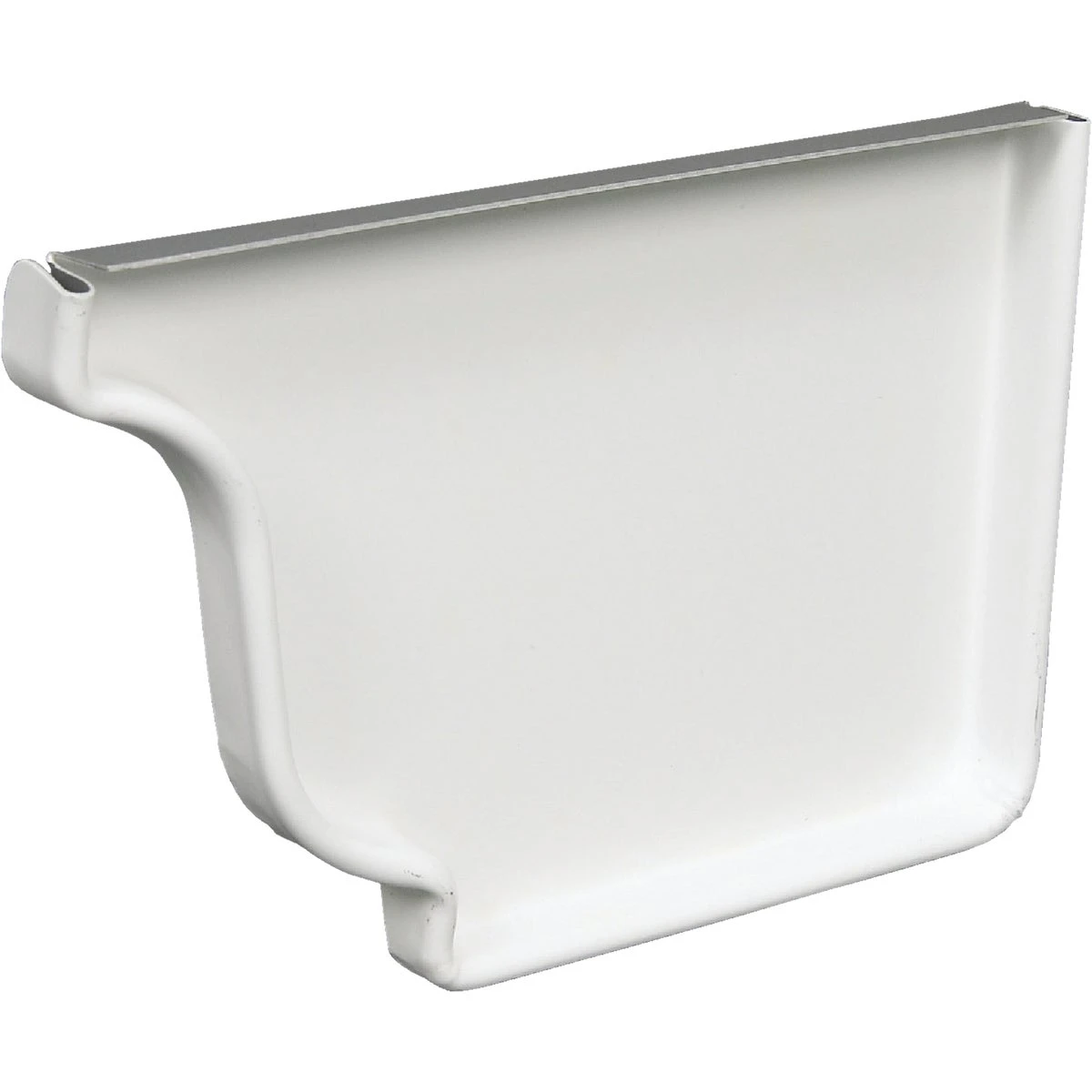 5 Inch Galvanized White Right Gutter End Cap Model 33006