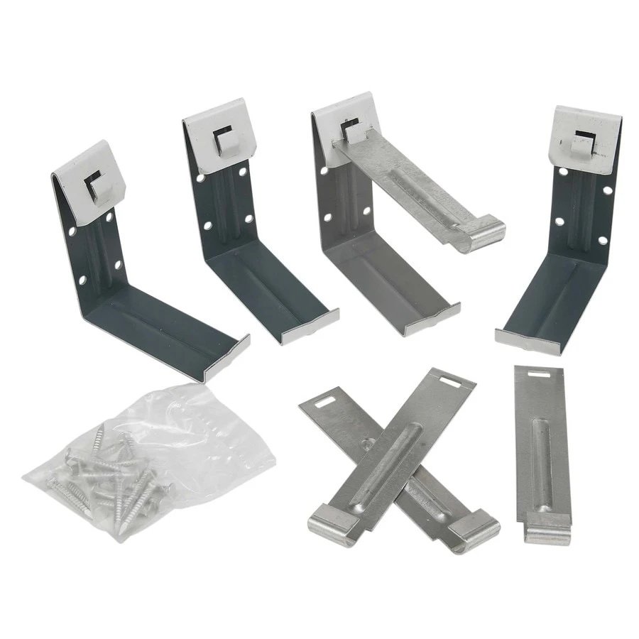 Gutter Fascia Bracket With Nails, White Galvanized Steel, 4 In., 4-Pk.