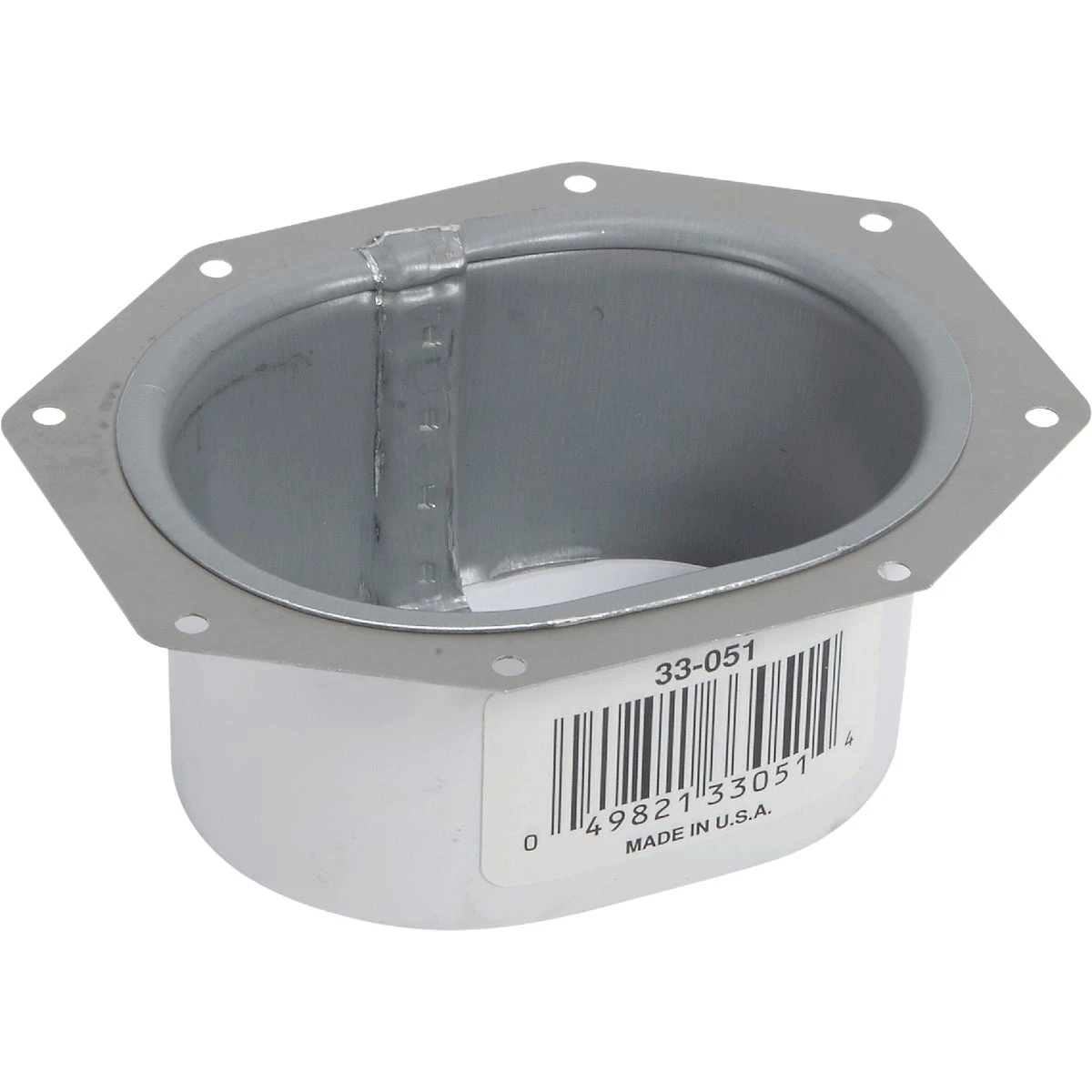 White Galvanized Steel C-Style Gutter Outlet, 2 Inch by 3 Inch