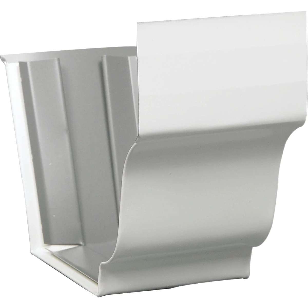 Slip Joint Connector, For 4 In. Gutter, White Steel