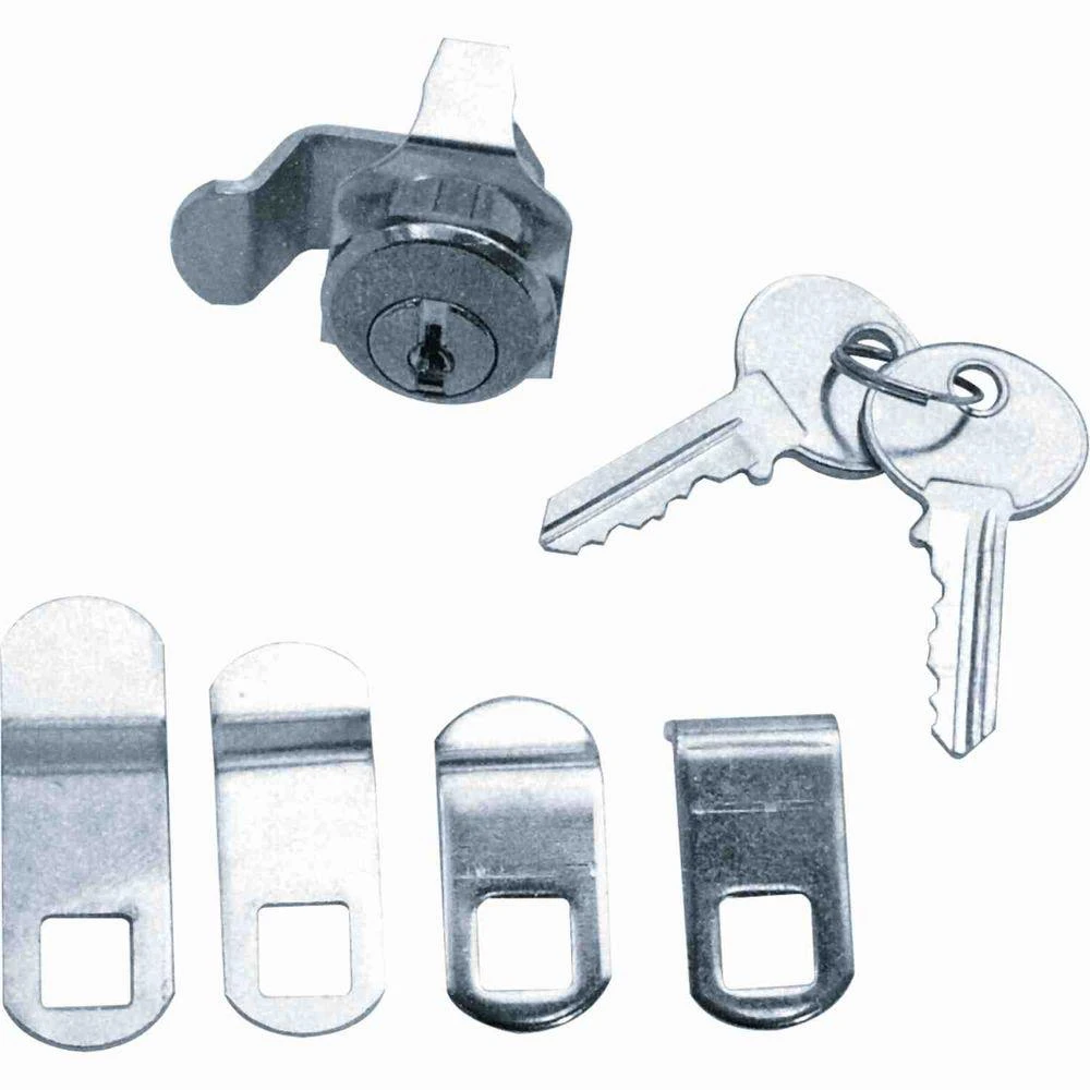 Mailbox Replacement Lock Assortment With 5 Cams & 2 Keys, Nickel Finish