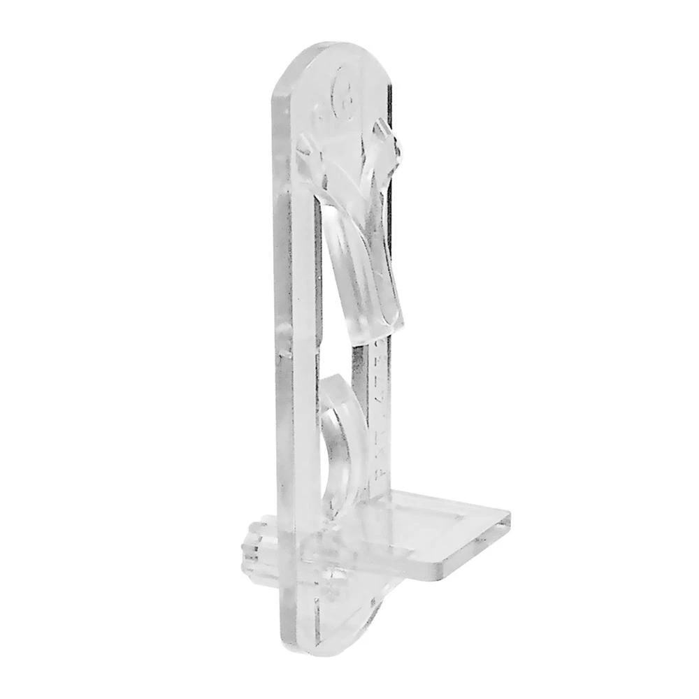 Shelf Support Peg, Self-Locking, Clear Plasatic, 1/4 x 1/2 In., 4-Pk.