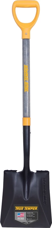 Square Point Scooping Shovel With D-style Handle And Tempered Steel Blade