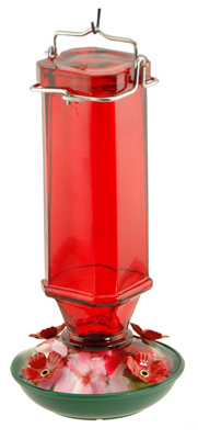 Vintage Square Hummingbird Feeder, Ruby, 16-ounce Capacity