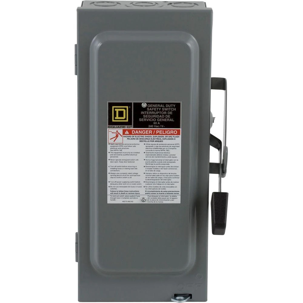 60 Amp 240-volt Fused General-duty Safety Switch D222ncp