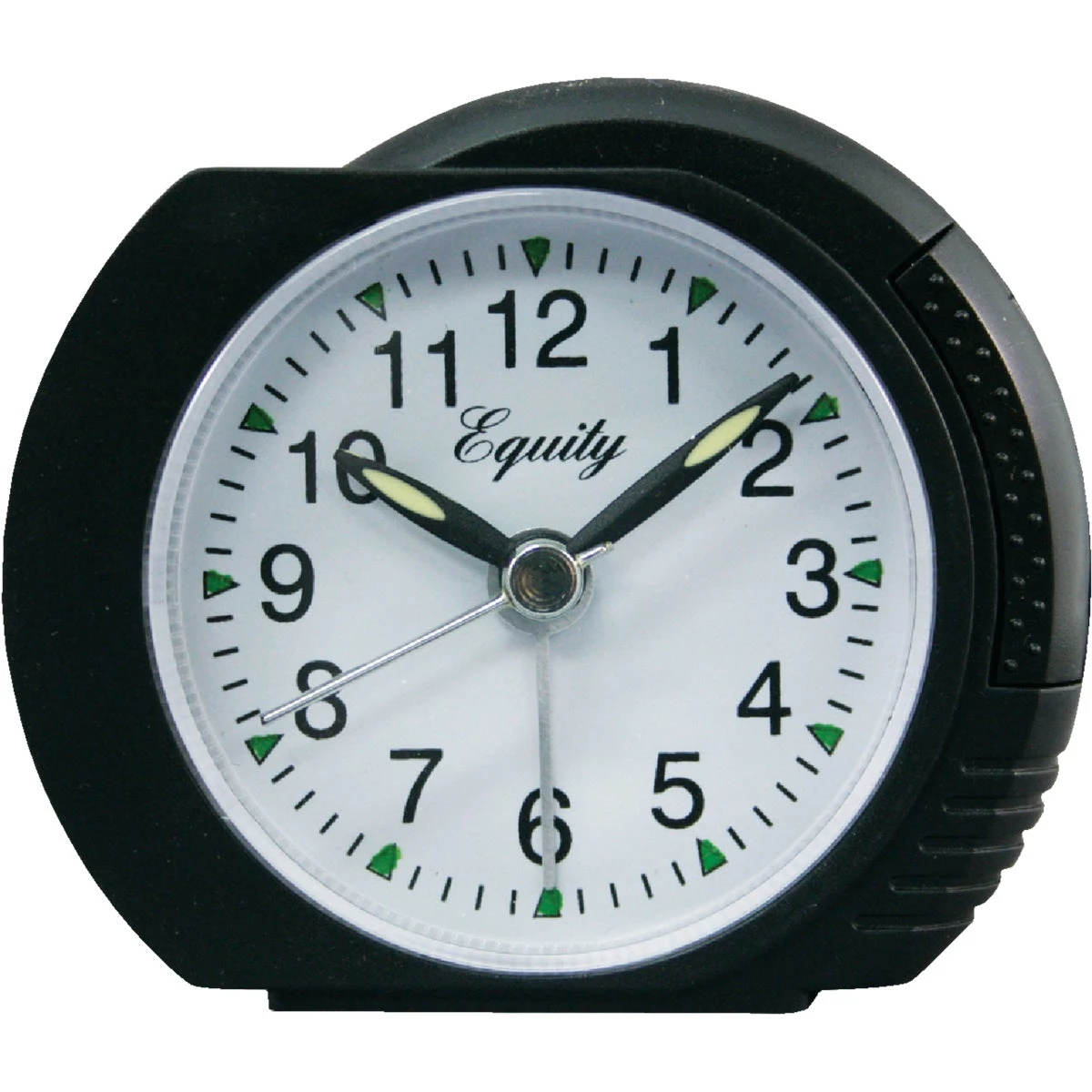 Classic Black Alarm Clock with Quartz Movement, Analog Display