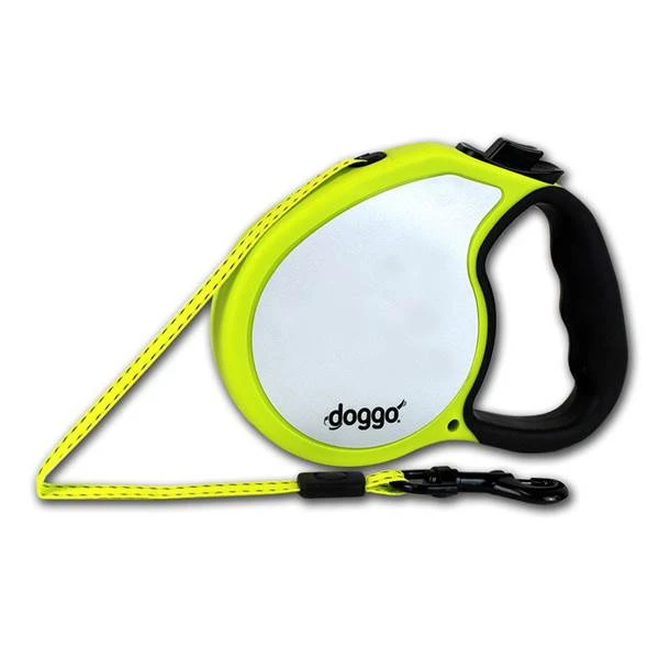 Neon Yellow Reflective Retractable Dog Leash For Small Dogs, 13-ft.