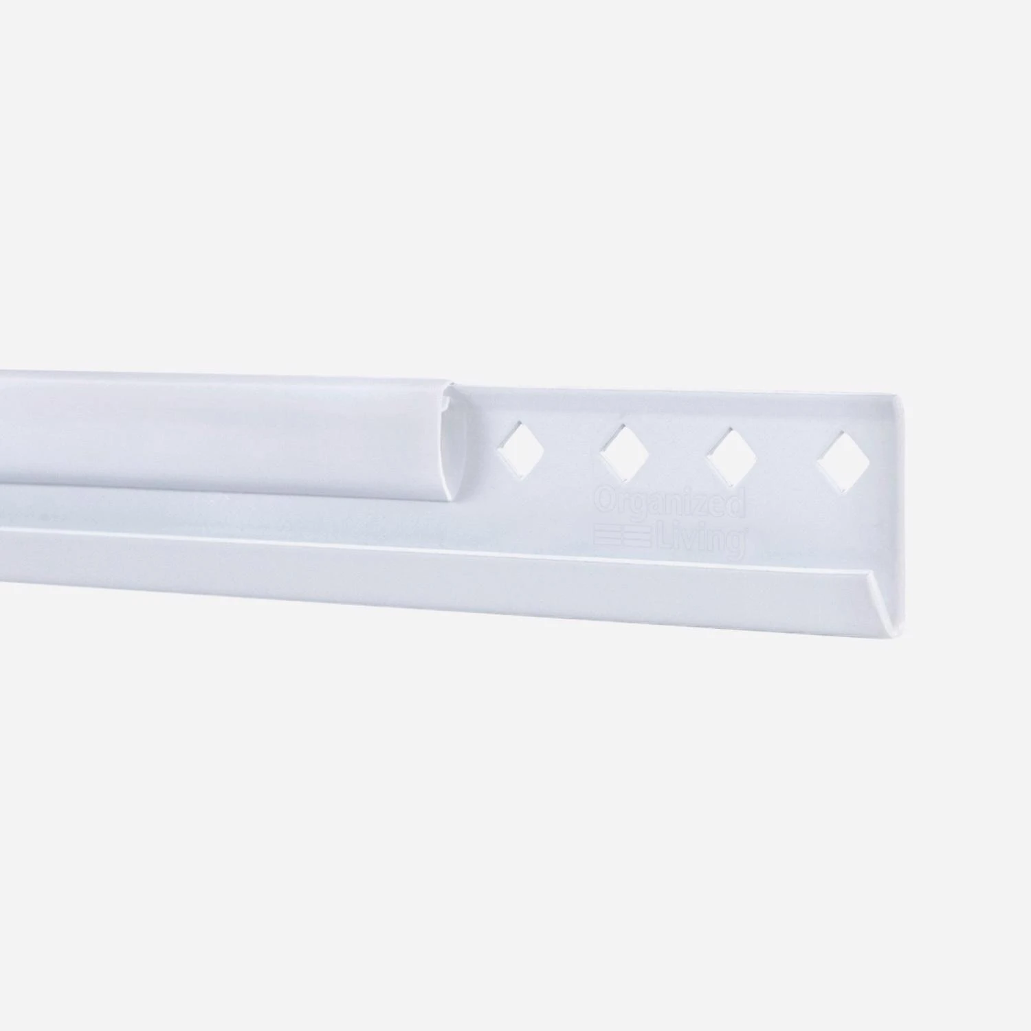 Freedomrail 24 Inch White Horizontal Hanging Rail With Cover For Adjustable Shelving