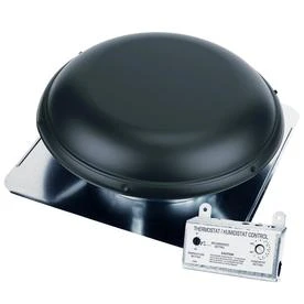 1,500-cfm Roof-mount Attic Ventilator, Black, Covers 2,100 Sq. Ft.