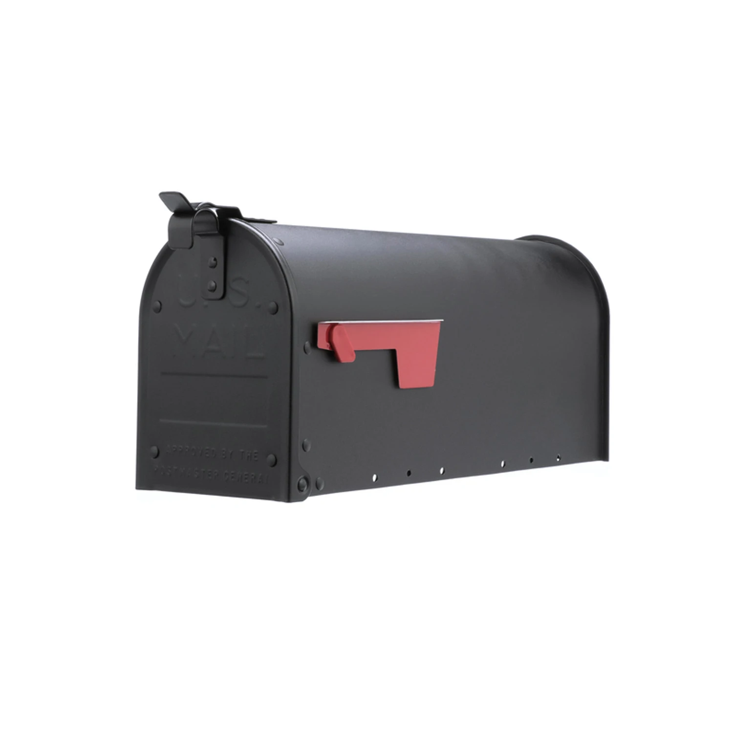 Admiral Classic Aluminum Post Mount Black Mailbox, Medium Size