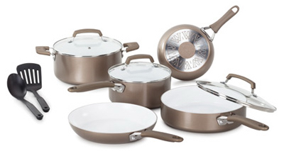 Pure Living 10-piece Ceramic Cookware Set With Non-stick Interior