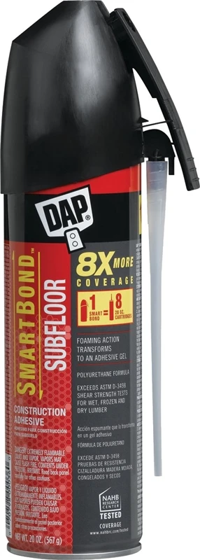 Smartbond Subfloor Construction Adhesive Foaming Gel, 20 Oz Can For Interior & Exterior