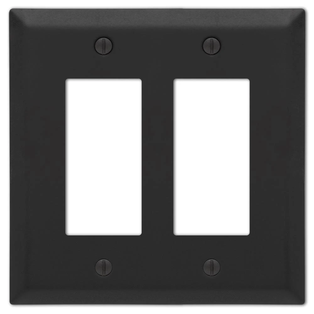 Century Matte Black Steel 2 Rocker Wall Plate - Model 163rrmb