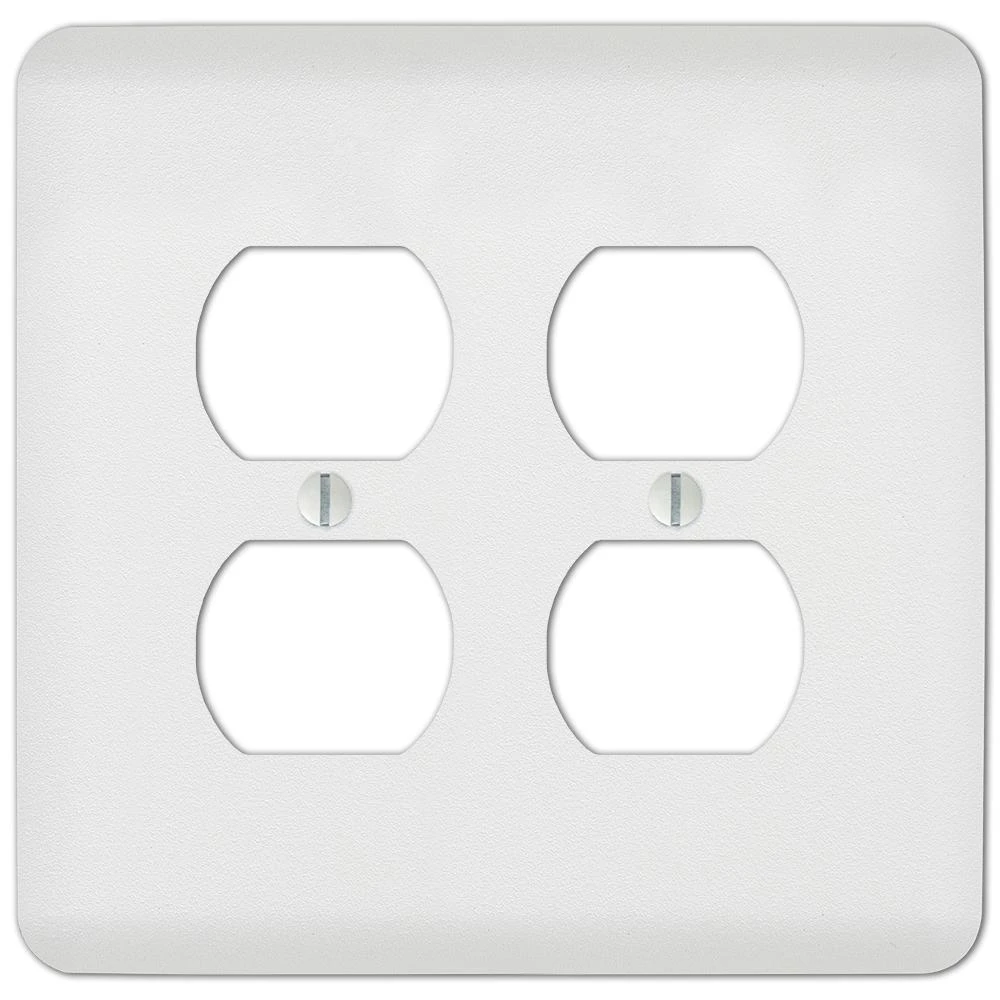 Capric White Paintable Steel Wall Plate For 2 Duplex Outlets - Model 635ddw