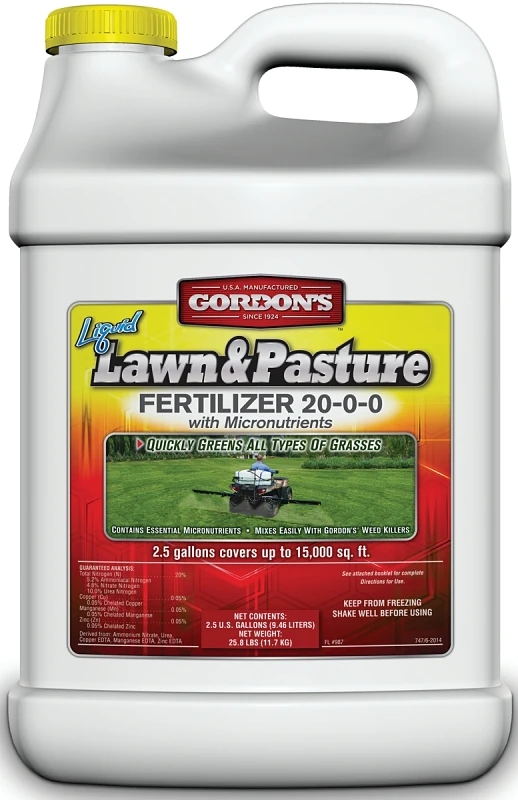 Liquid Lawn & Pasture Fertilizer 20-0-0 Formula, 2.5 Gallons, Covers 15,000 Sq. Ft.