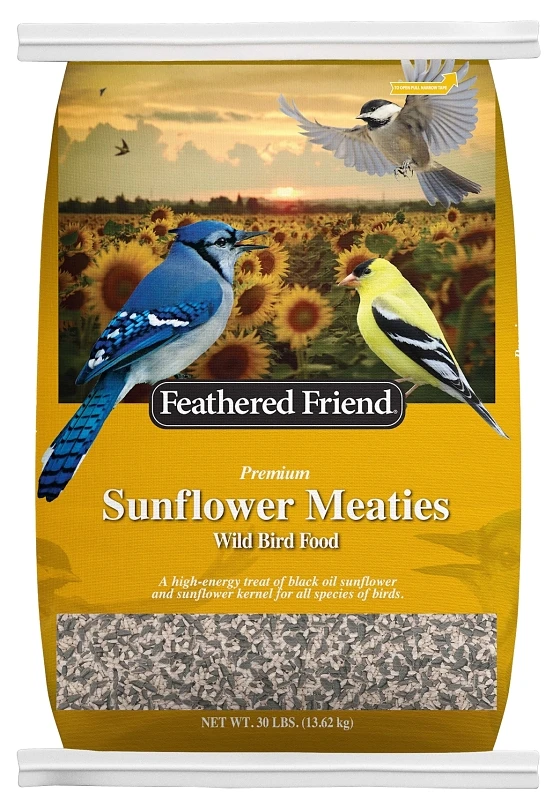 Sunflower Meaties Wild Bird Food, 30 Lb. Bag - Premium Blend